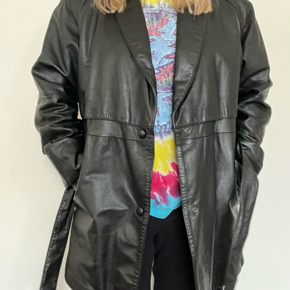 Medium Women’s Mid Length Leather Two Button Wilson Jacket